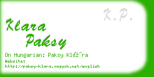 klara paksy business card